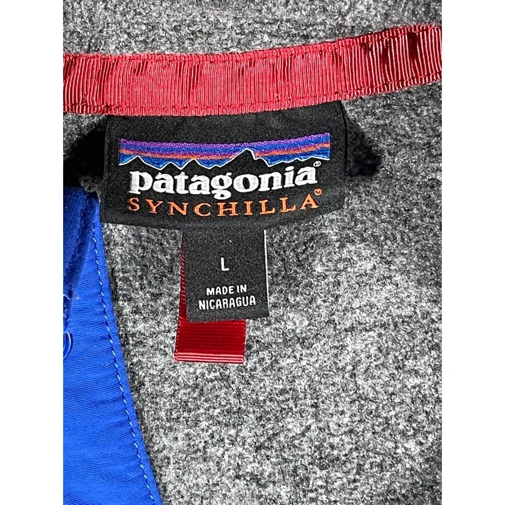 Patagonia Synchilla Lightweight Snap-T Pullover Grey Blue 25551 Mens Large